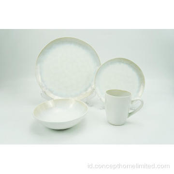 Set Dinner Stoneware Glazed Reaktif Selesai Dalam Kilau